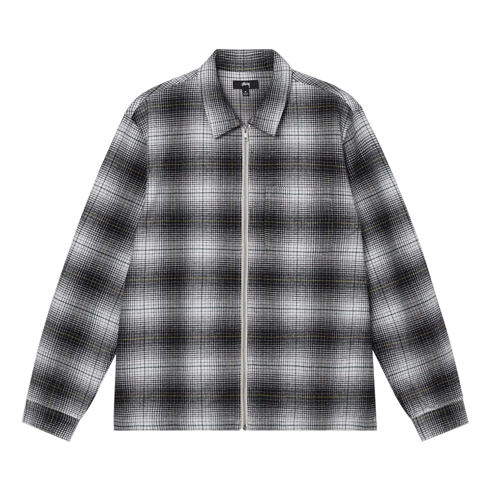 Stussy Paul Shadow Plaid Zip Shirt Black