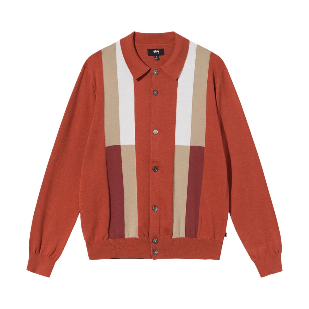 Stussy Color Block Sweater Burnt Orange