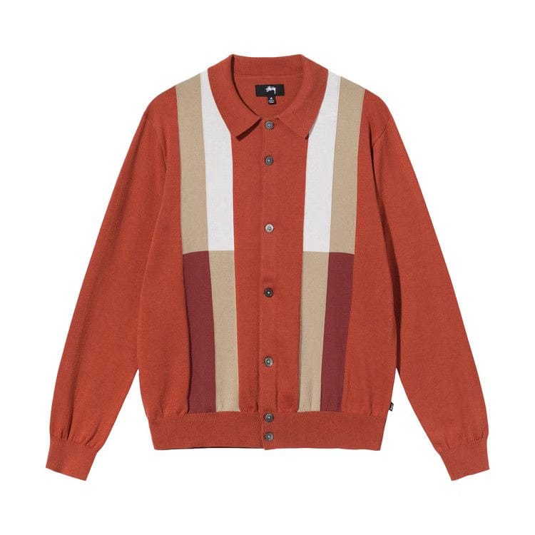 Stussy Color Block Sweater Burnt Orange