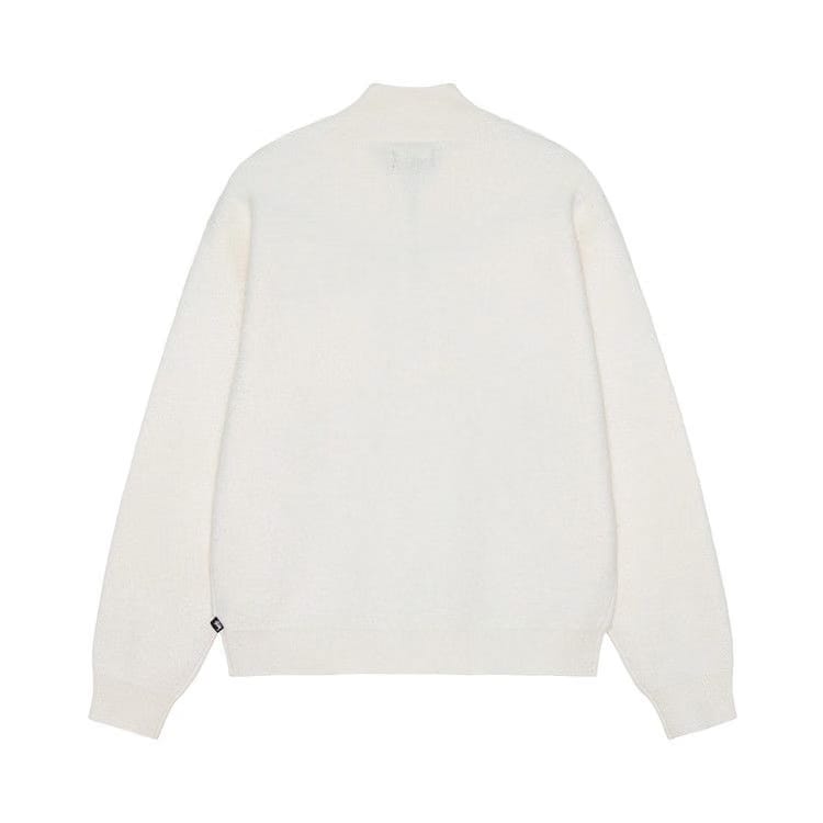 Stussy Half Zip Mock Neck Sweater Ivory