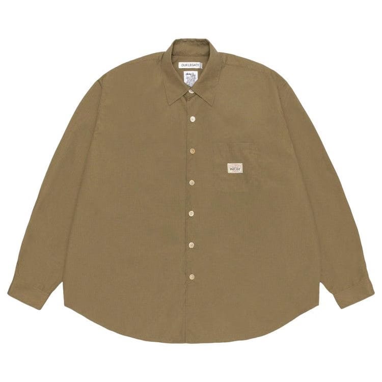 Stussy x Our Legacy Work Shop Borrowed Shirt Olive Nylon Ripstop