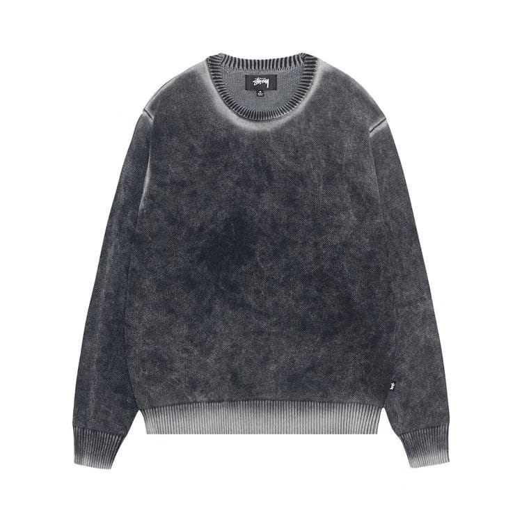 Stussy Faded Knit Crew Black