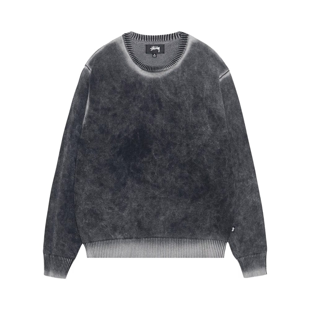 Stussy Faded Knit Crew Black