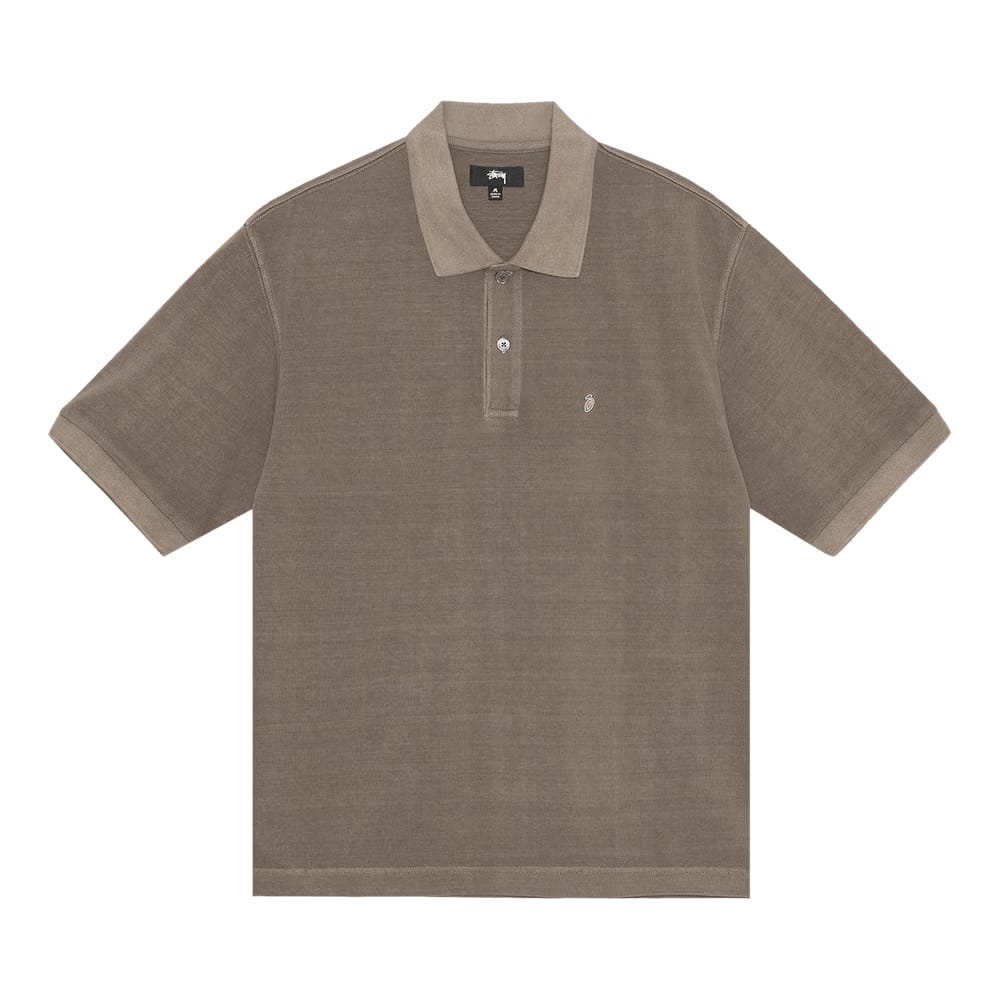 Stussy Pigment Dyed Pique Polo Taupe