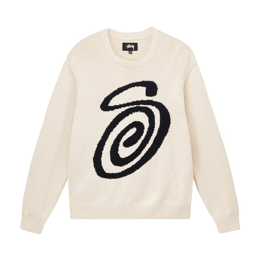 Stussy Curly S Sweater Natural
