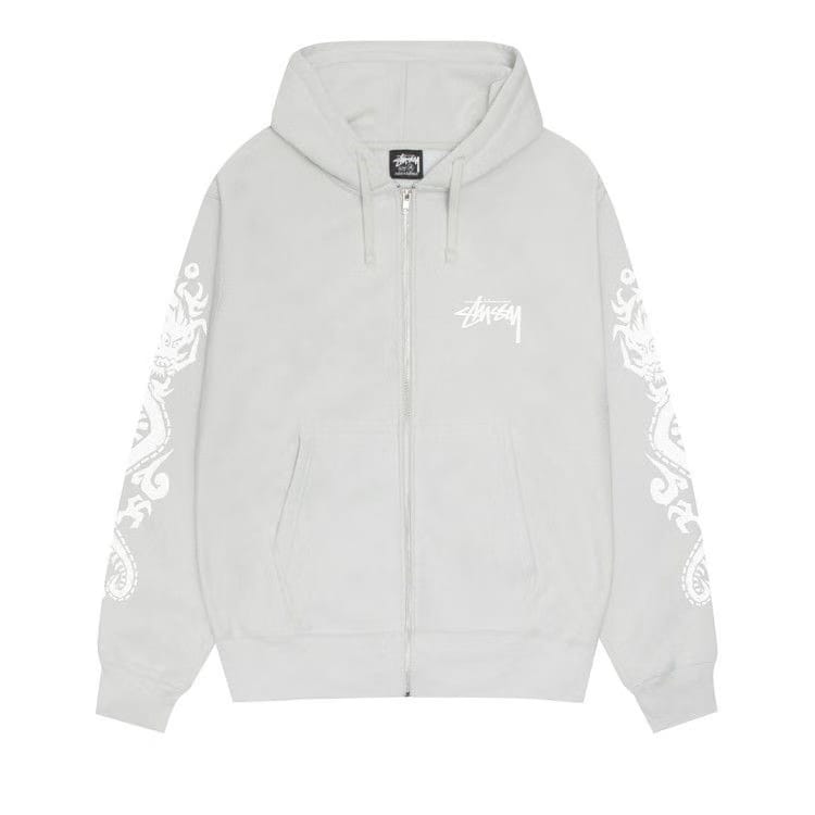 Stussy Dragons Zip Hoodie Fog
