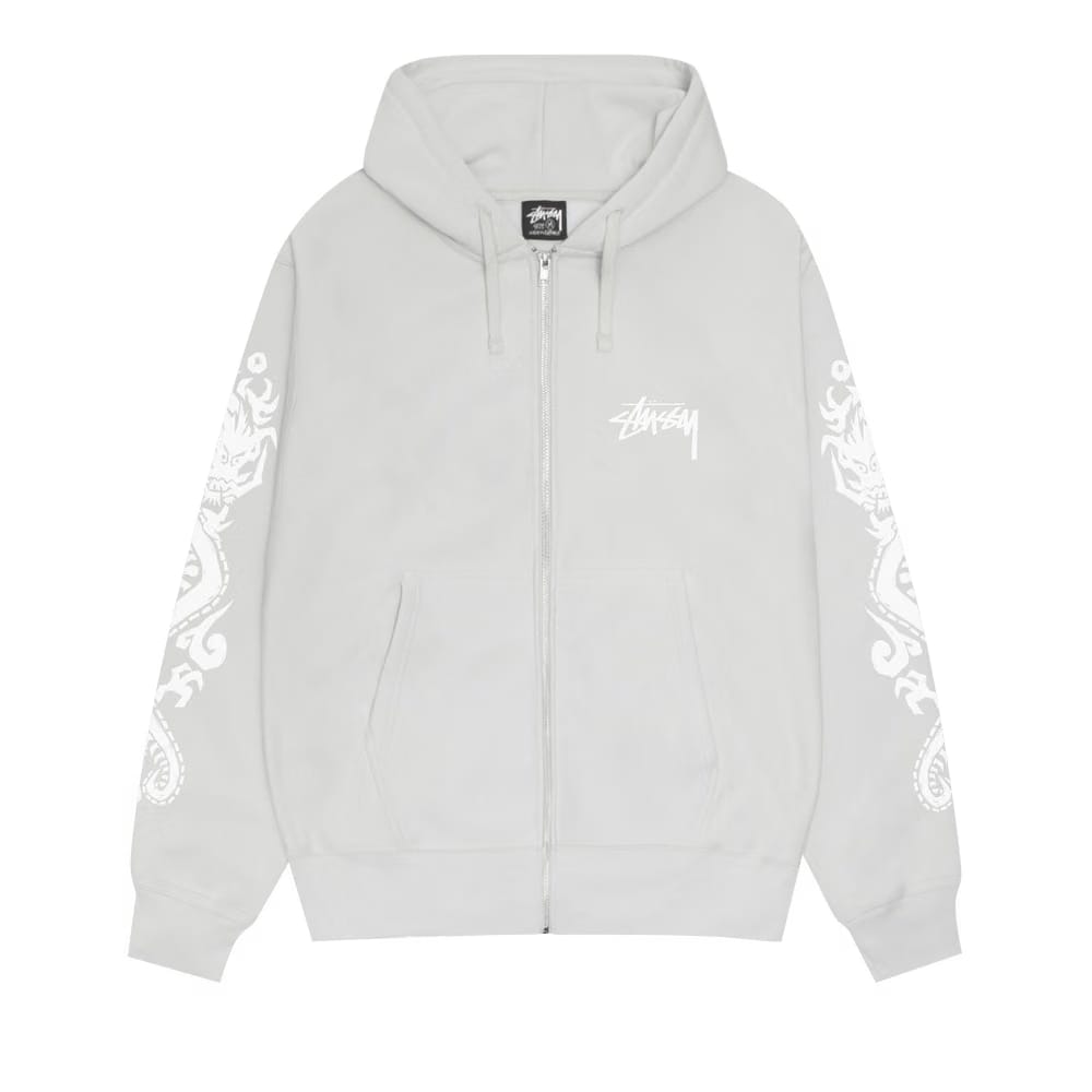 Stussy Dragons Zip Hoodie Fog