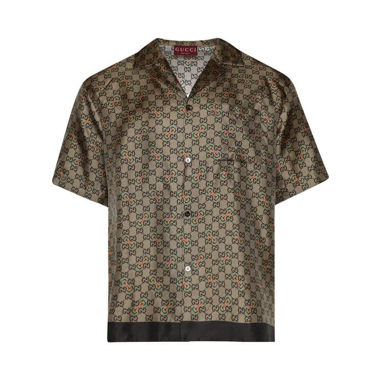Gucci Monogram Vacation Shirt Green/Gold