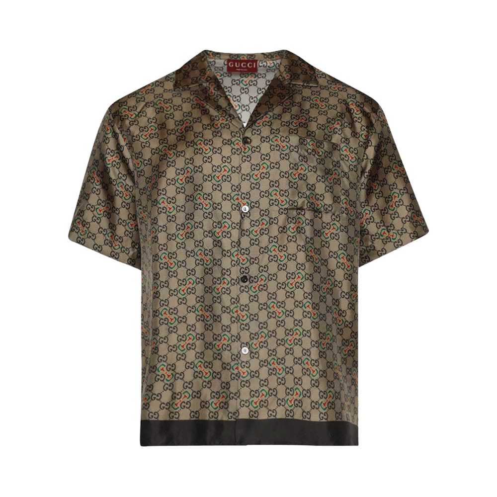 Gucci Monogram Vacation Shirt Green/Gold