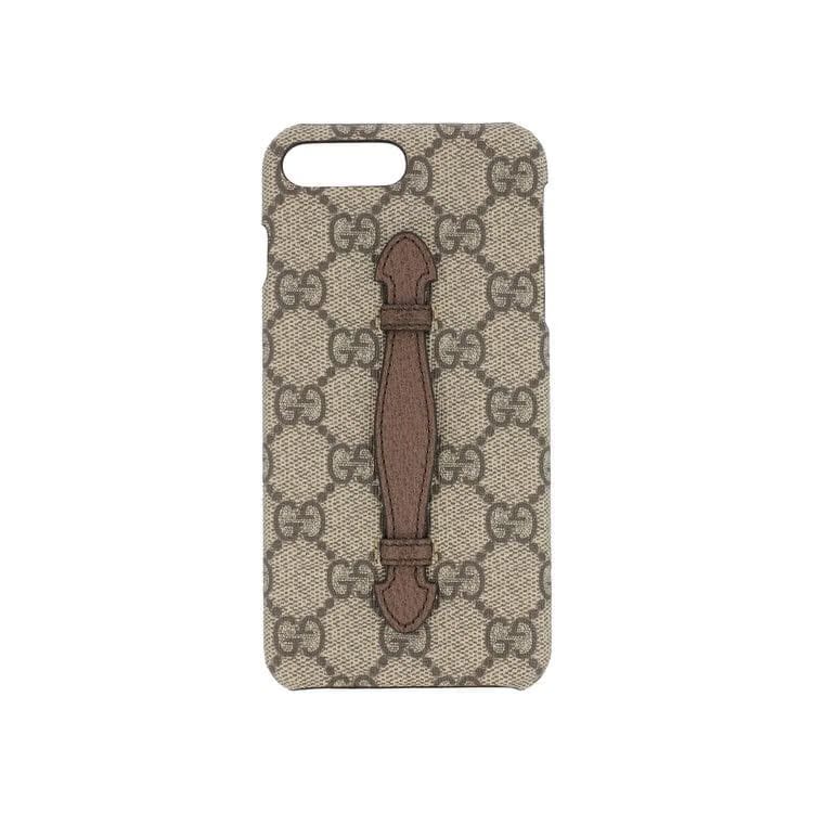 Gucci GG Supreme Selleria iPhone 8 Plus Case Beige/Ebony/New Maple