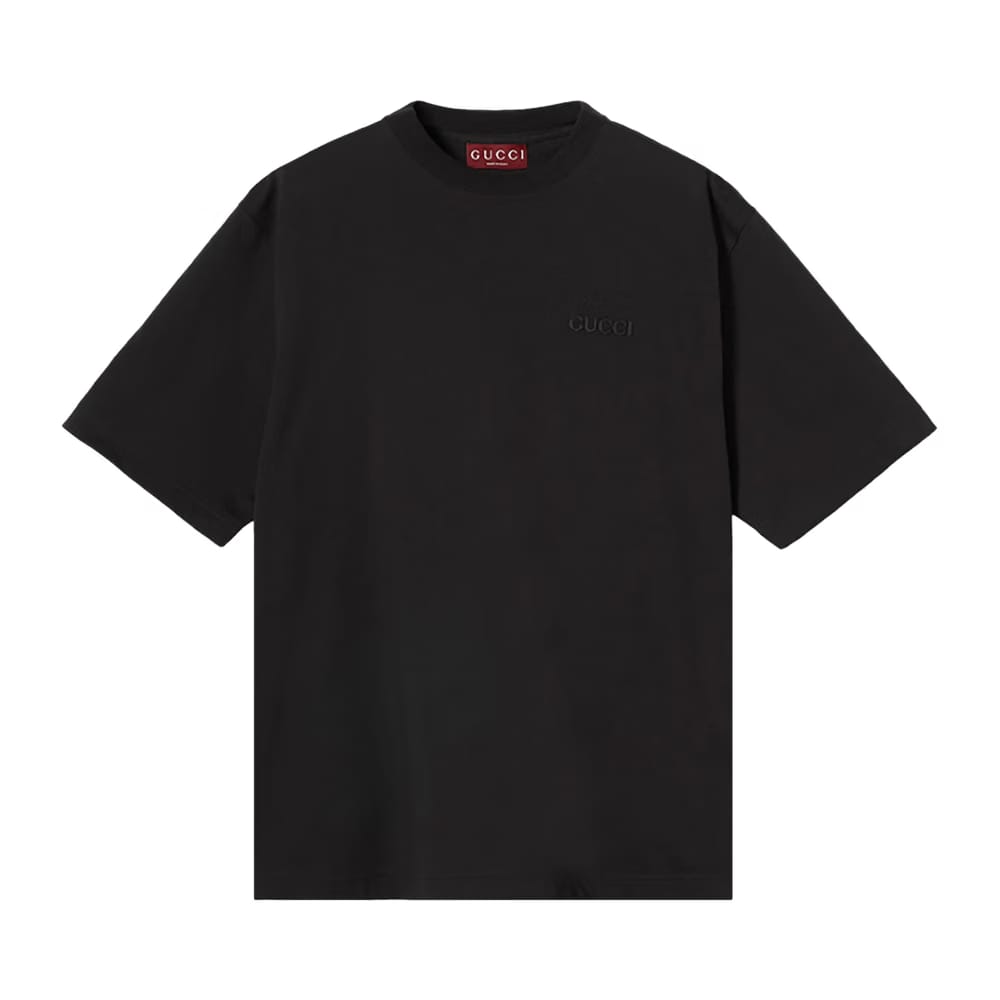 Gucci Embroidered Jersey T-Shirt Black