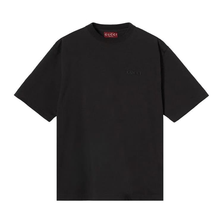 Gucci Embroidered Jersey T-Shirt Black