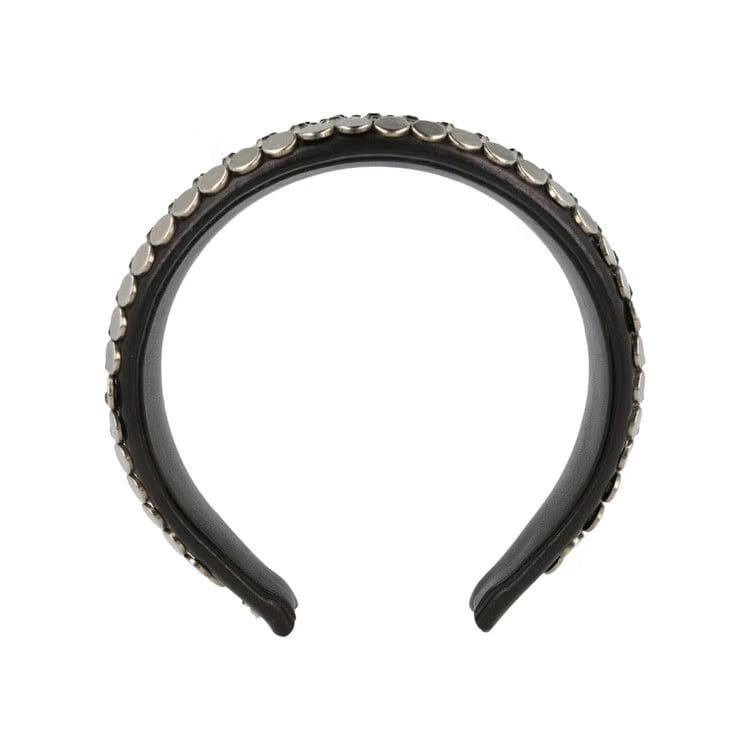 Gucci Beaded Leather Headband Tan