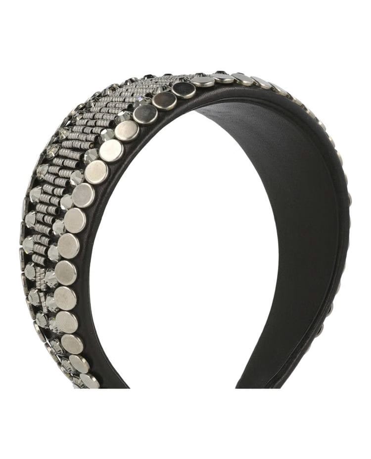 Gucci Beaded Leather Headband Tan