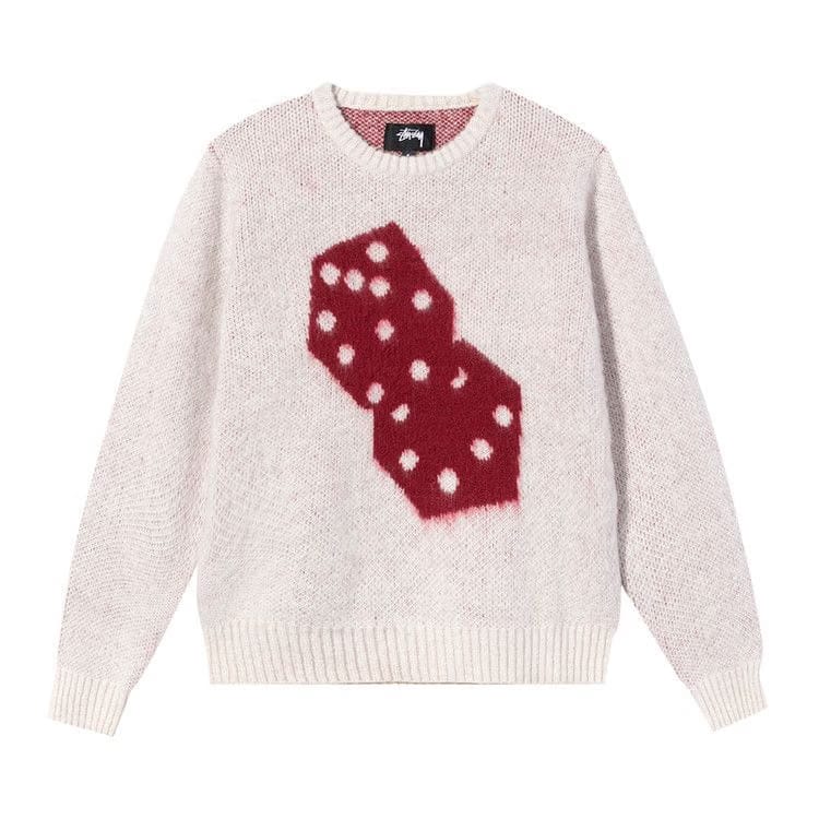 Stussy Dice Mohair Sweater Bone