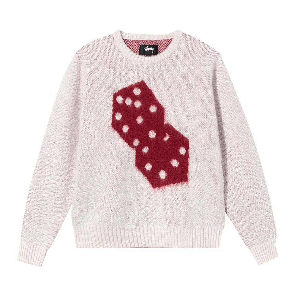 Stussy Dice Mohair Sweater Bone