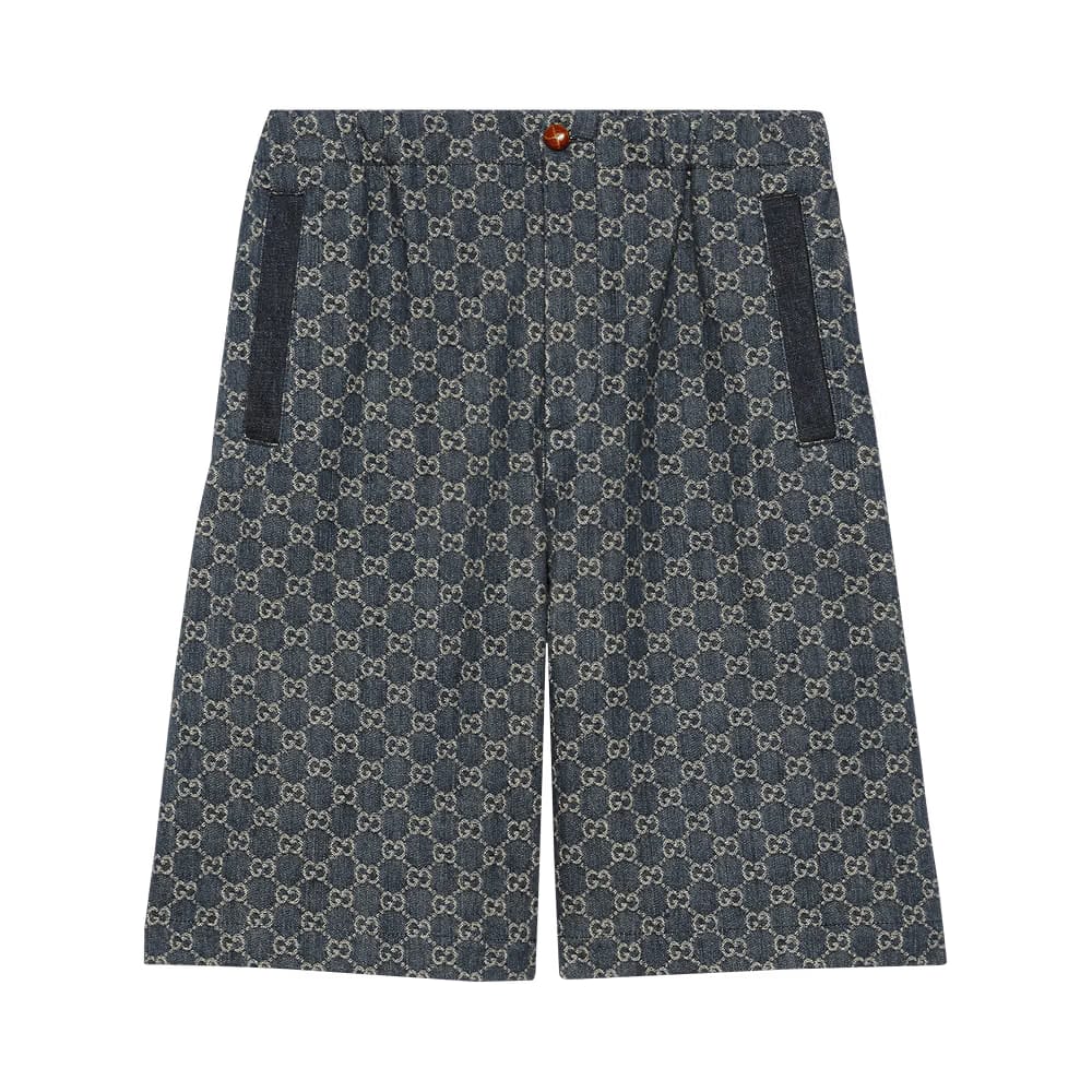 Gucci Eco Washed GG Denim Shorts Dark Blue/Ivory