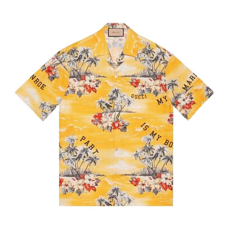 Gucci Printed Bowling Shirt Yellow/Red