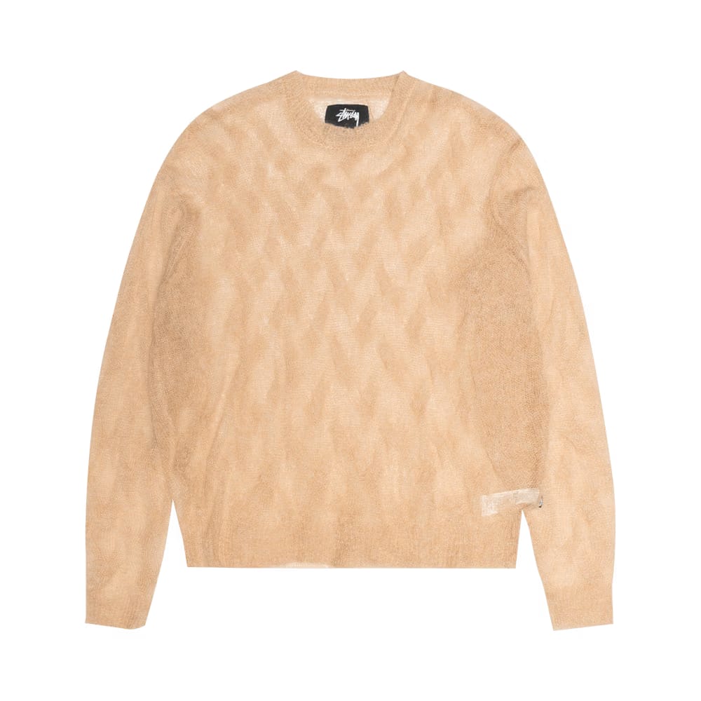 Stussy Loose Knit Cross Cable Sweater Sand