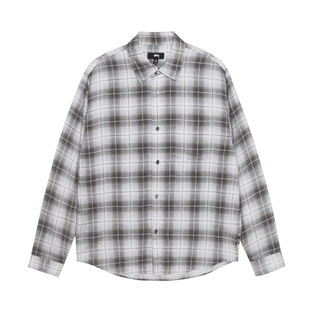 Stussy Matthew Printed Plaid Shirt Brown