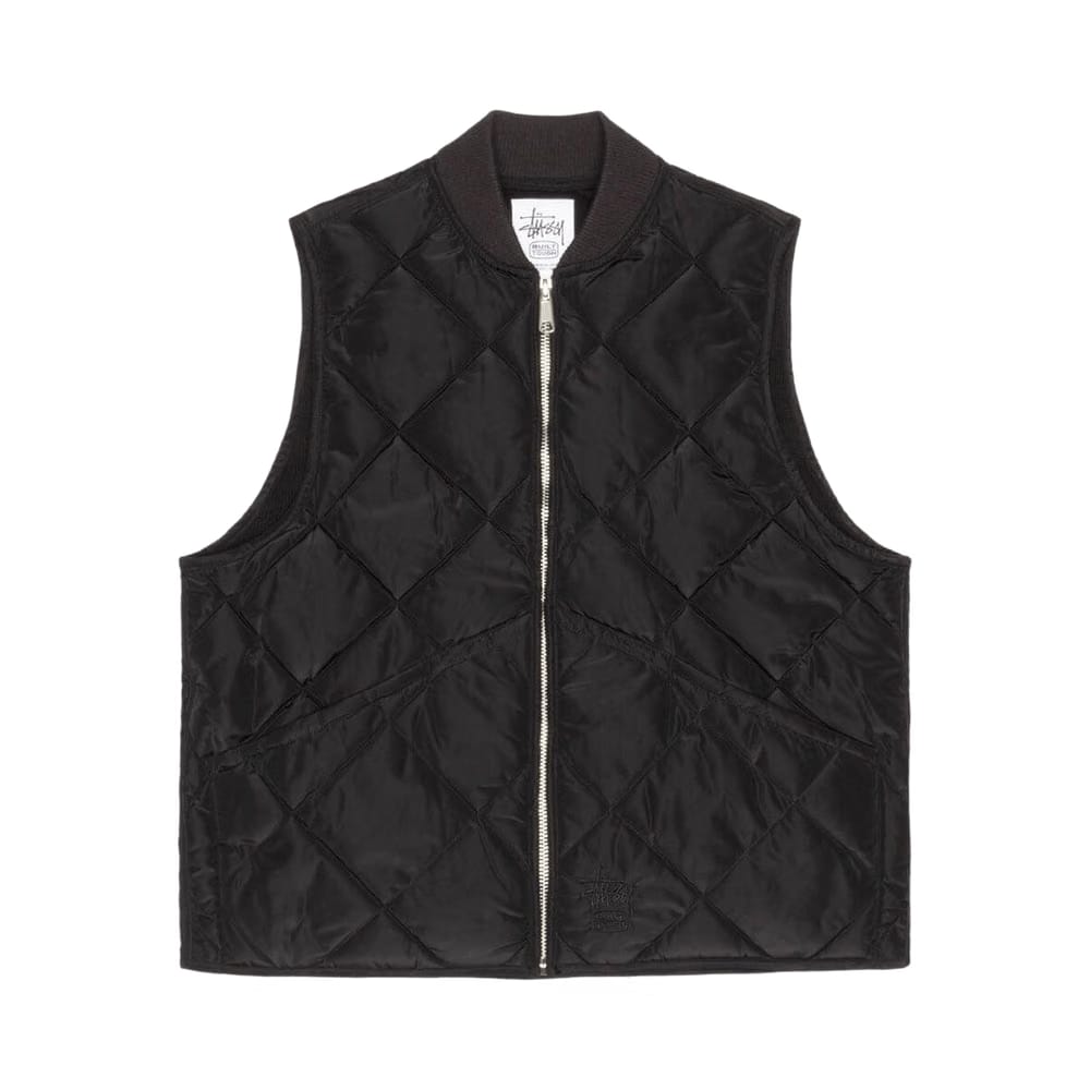 Stussy Thermal Lined Quilted Vest Black