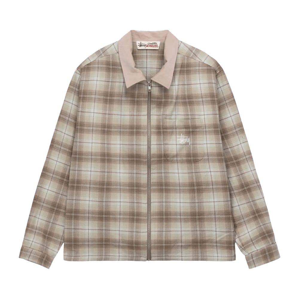 Stussy Frank Plaid Zip Shirt Tan