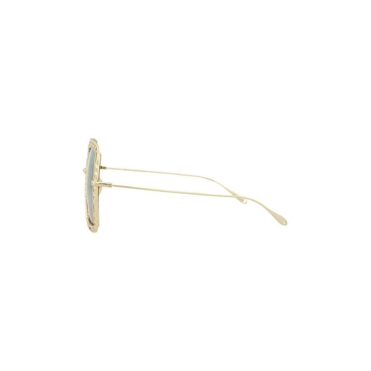 Gucci Oversized Square Frame Sunglasses Gold/Light Blue
