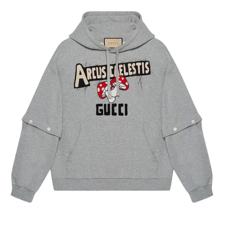 Gucci Embroidered Hoodie Medium Grey