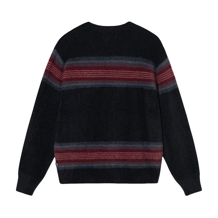 Stussy Stripe Shaggy Cardigan Black