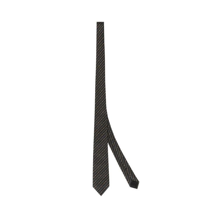 Gucci Horsebit Silk Jacquard Tie Black Medium Grey