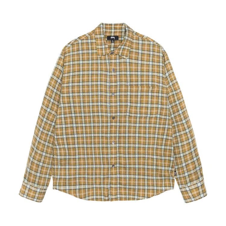 Stussy Matthew Shirt Printed Plaid Gold