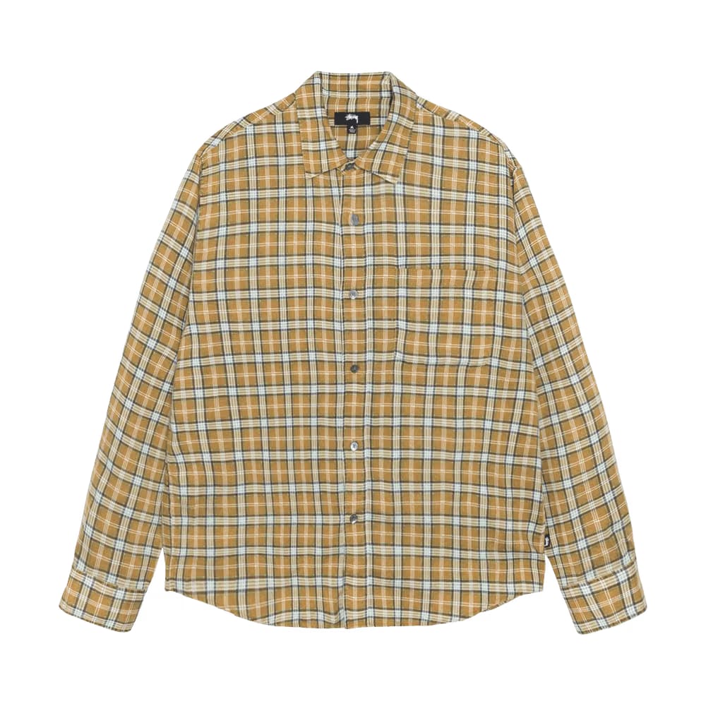 Stussy Matthew Shirt Printed Plaid Gold
