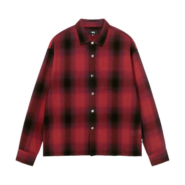 Stussy Loose Weave Plaid Shirt Red