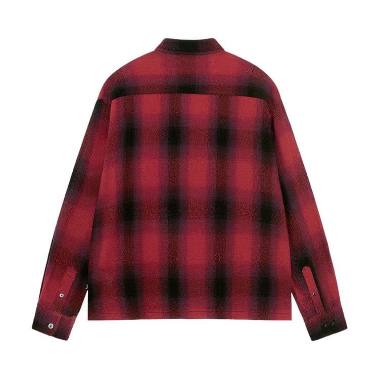 Stussy Loose Weave Plaid Shirt Red