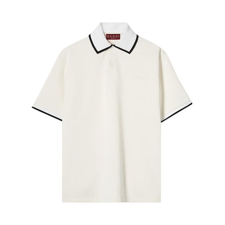 Gucci Piquet Polo Top White
