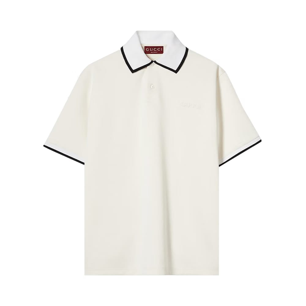 Gucci Piquet Polo Top White