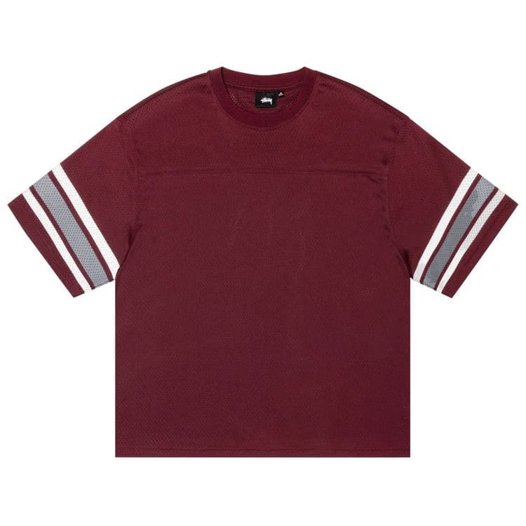 Stussy Surfman Mesh Football Jersey Burgundy