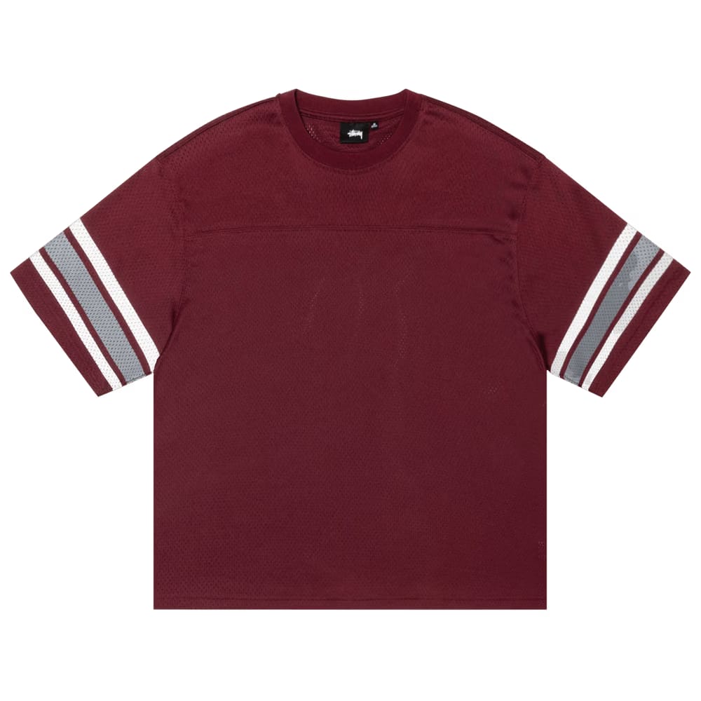 Stussy Surfman Mesh Football Jersey Burgundy