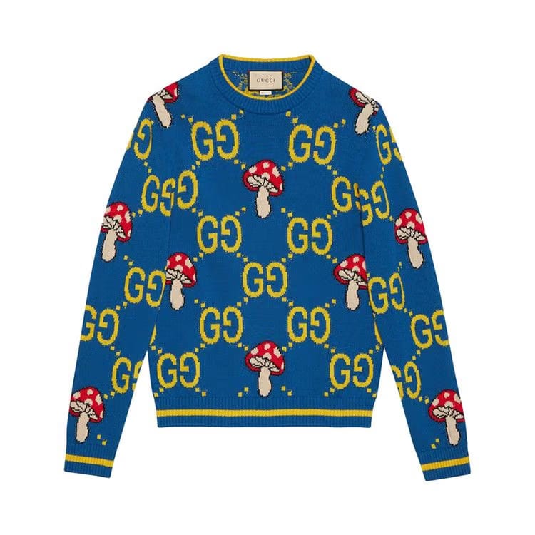 Gucci GG Wool Sweater Bluette/Multicolor