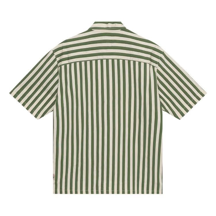 Stussy Striped Boxy Flat Hem Shirt Green