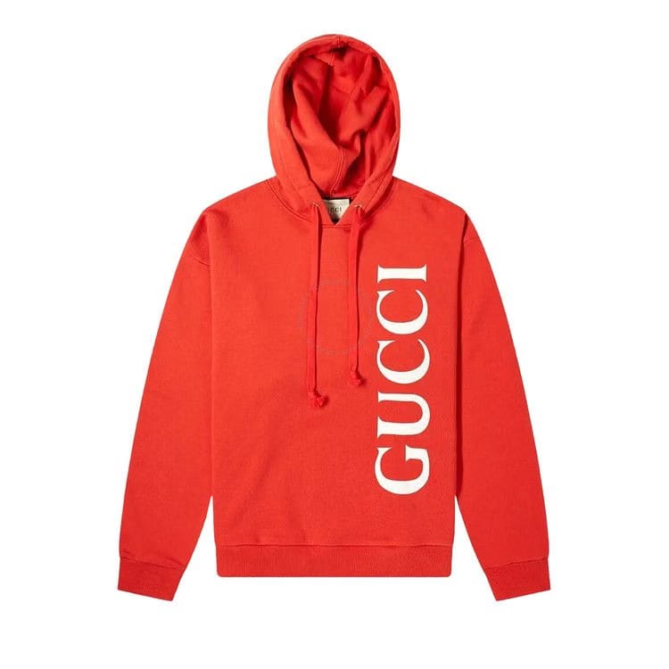 Gucci Large Logo Popover Hoodie Brick/White