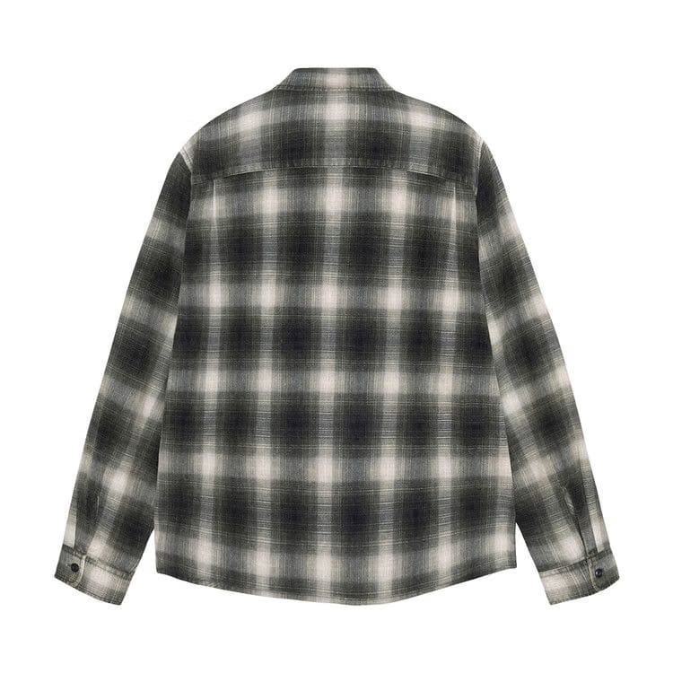 Stussy Rocco Flannel Plaid Shirt Grey
