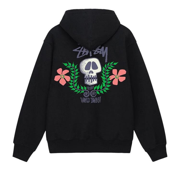 Stussy Skull Crest Zip Hoodie Black