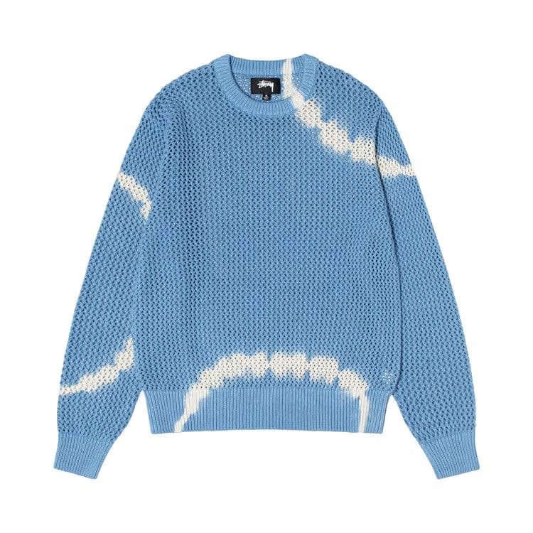 Stussy Pigment Dyed Loose Gauge Sweater Tie Dye Blue