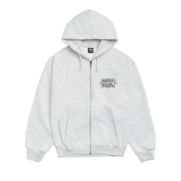 Stussy Champion Oval Zip Hoodie Ash Heather