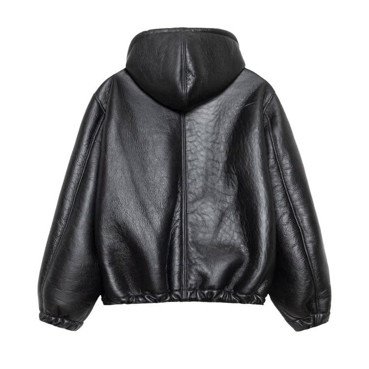 Stussy x Our Legacy Work Shop Reversible Shearling Zip Hoodie Cappuccino