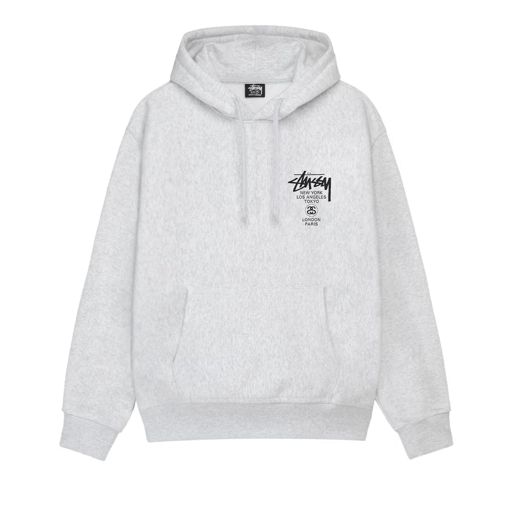 Stussy World Tour Hoodie Ash Heather