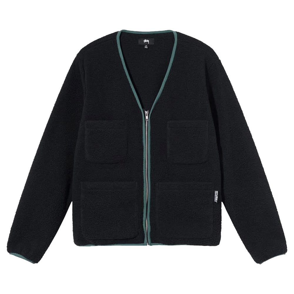 Stussy Polar Fleece Cardigan Black