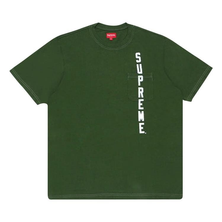 Supreme Contrast Stitch Pocket T-Shirt Green