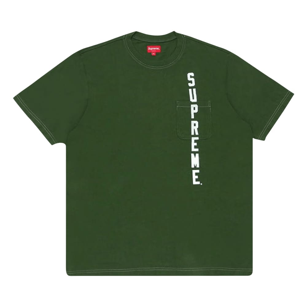 Supreme Contrast Stitch Pocket T-Shirt Green